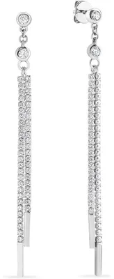 Imagen del producto de Elegantes pendientes de plata de ley 925 con circonita