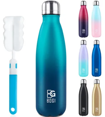 Immagine prodotto di Borraccia in acciaio inossidabile da 750 ml, a doppia parete, a prova di perdite, senza BPA, color blu scuro