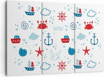 Produktbild von Bild auf Leinwand - Leinwandbild - Meer Boot Anker Schiff - 105x70cm - Wand Bild - Wanddeko - Leinwanddruck - Bilder - Kunstdruck - Wanddekoration - Leinwand bilder - Wandkunst - CE105x70-2889