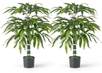 Produktbild von Künstliches Bambusbaum Set von 2 mit Topf