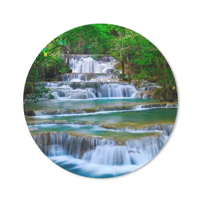 Produktbild von MuchoWow® Mauspad Mousepad Wasserfall - Bäume - Natur - Dschungel 40x40 cm - Mousepads - Maus Mat - Pad - Mausunterlage - Schreibtisch Accessoires