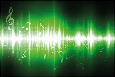 Produktbild von Wallario Poster - Grüne Noten der Musik, Kunstdruck Größe: 100 x 150 cm