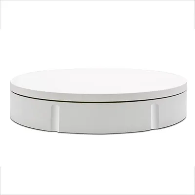 Produktbild von ele eleoption Displayständer, Weiß, 360° elektrisch drehbar, 330LB, Ø 30cm, H 6cm, AC 100-250V, geräuscharm, zwei Drehrichtungen, hochwertiges ABS, für Shop & Modellpräsentationen