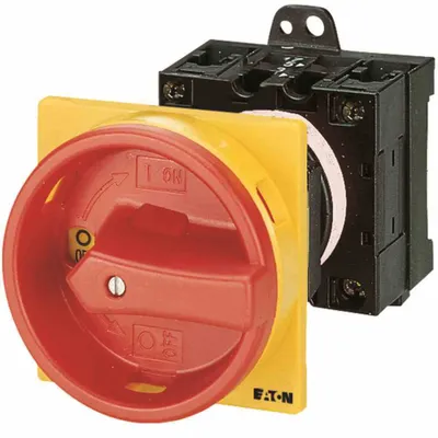 Obrázek produktu pro 3kolíkový hlavní vypínač/nouzový vypínač - Bezpečnostní spínač 3pólový 5,5kW T0-2-1/V/SVB