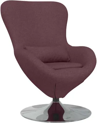 Produktbild von Lila Ei-Sessel aus Stoff, 63x73x90 cm, mit 360°-Drehfunktion für Wohnzimmer, Schlafzimmer, Balkon und kleine Räume