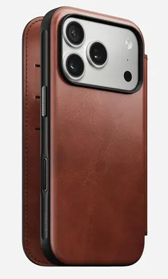 Zdjęcie produktu dla Nomad Modern Leather Folio, Folio, Apple, iPhone 17 Pro, 16 cm (6.3"), Brązowy