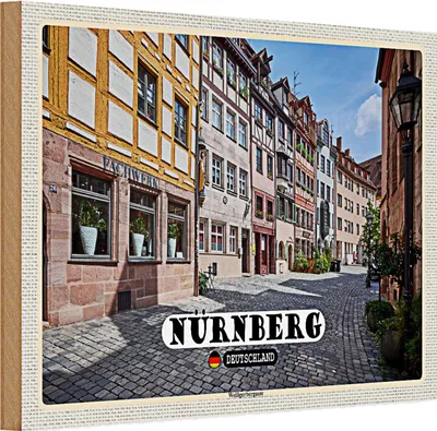 Produktbild von Holzschild Städte Nürnberg Weißgerbergasse 30x20cm