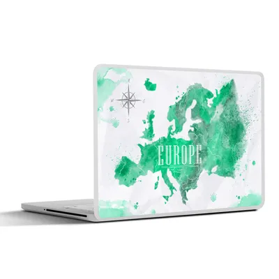 Produktbild von MuchoWow® Laptop Aufkleber Sticker Cover Weltkarte - Europa - Farbe 30x21 cm - Sticker für Laptop - Selbstklebend