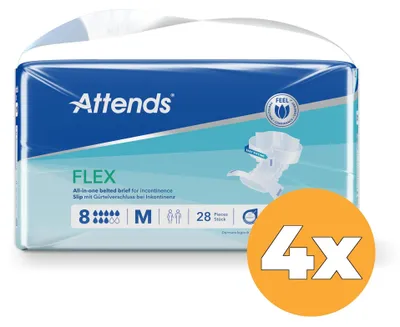 Productafbeelding van 4x Attends Flex 8 Maat M 75-105 Cm (28 stuks)