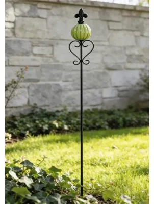Produktbild von Metallstab mit Keramikball Lafiora 9,5 x 7 x 95 cm grün