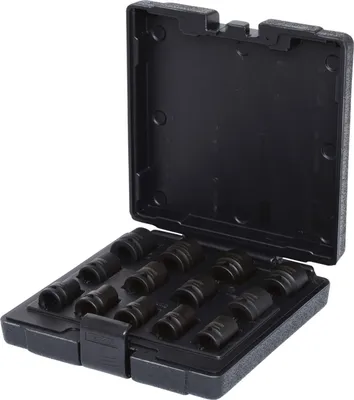 Produktbild von KS Tools 515.0900, Steckschlüssel-Satz, 1/2", 13 Kopf/Köpfe, Chrom-Molybdän-Stahl, ISO 1174, DIN 3121, 2,8 kg