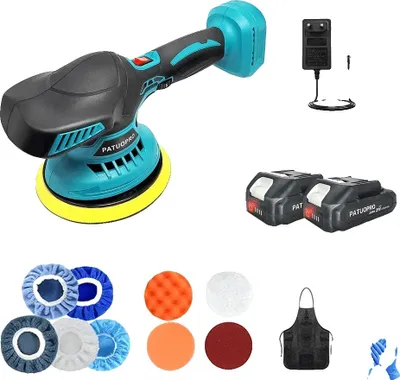 Produktbild von Akku-Autopolierer, 6 variable Geschwindigkeitsstufen, maximale Geschwindigkeit 5000 U/min, 2 Stück 2,0 Ah Batterie, EU