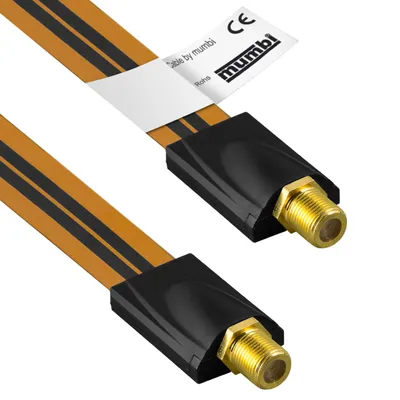 Produktbild von mumbi 26cm Fensterdurchführung für SAT Kabel (F-Kupplung auf F-Kupplung) extrem flach