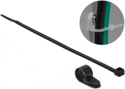 Produktbild von DeLOCK 18870, Leiter-Kabelbinder, Nylon, Schwarz, 1,27 cm, V2, -10 - 120 °C