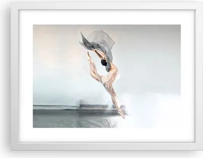 Produktbild von Gerahmtes Poster - Weißer Rahmen - Tanz Frau Ballerina - 40x30 cm - Wand Bild - Wanddeko - Wandbilder - Kunstposter - Wandposter - Bilderrahmen - Bilder - Kunstdruck - Wanddekoration - P2WAA40x30-5030