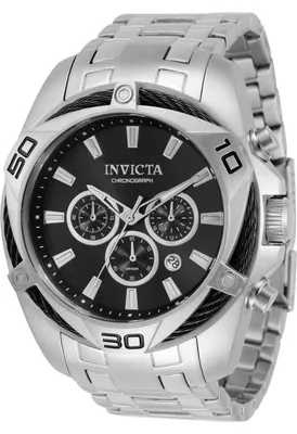 Zdjęcie produktu dla Invicta Bolt 32372 Zegarek Męski - Mechanizm Kwarcowy - Stal Nierdzewna z Czarną Tarcza - 50 mm