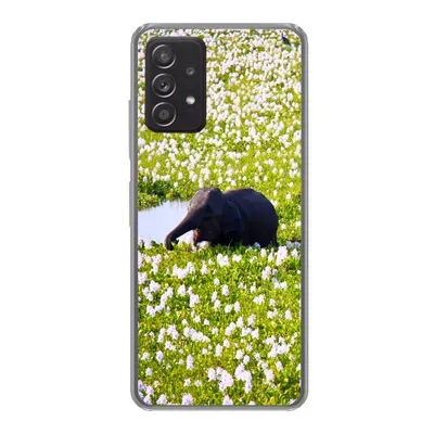 Produktbild von MuchoWow® Handyhülle Schutzhülle Hülle für Samsung galaxy a73 Elefant - Wasser - Pflanzen - Grün - Natur - Tiere Silikon Softcase Handy Hülle - Handyhülle
