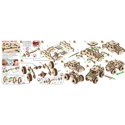 Zdjęcie produktu dla WOODEN CITY 3D puzzle superszybki monster truck nr 2
