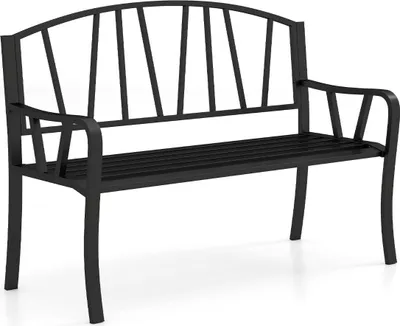 Zdjęcie produktu dla Metalowa ławka ogrodowa dla 2-3 osób, odporna na warunki atmosferyczne