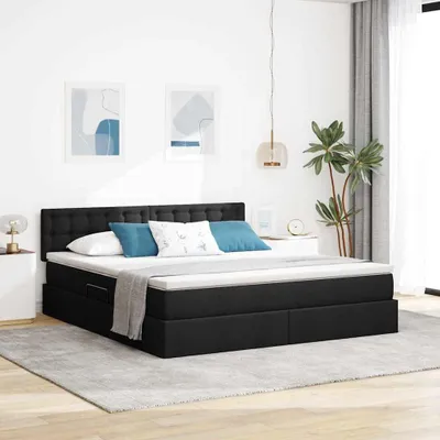 Immagine prodotto di Maison Exclusive - Letto contenitore con materasso Nero 180 x 200 cm Velluto