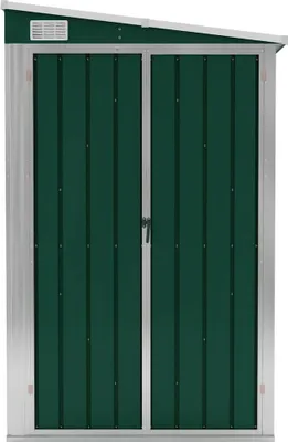 Produktbild von vidaXL Anbauschuppen Grün 118x382x178 cm Verzinkter Stahl