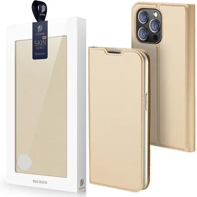 Zdjęcie produktu dla Dux Ducis Skin Pro Kabura Etui Pokrowiec Z Klapką Iphone 14 Pro Złoty