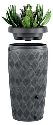 Produktbild von Regentonne 240 Liter mit integrierter Pflanzschale im Deckel Farbe anthrazit