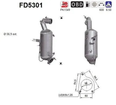 Obrázek produktu pro Filtr Pevných Částic Dpf Opel Astra 1.6Cdti Euro 6