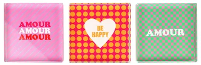 Produktbild von FURNARO Briefbeschwerer Message 3er-Set Glas Pop-Art Design
