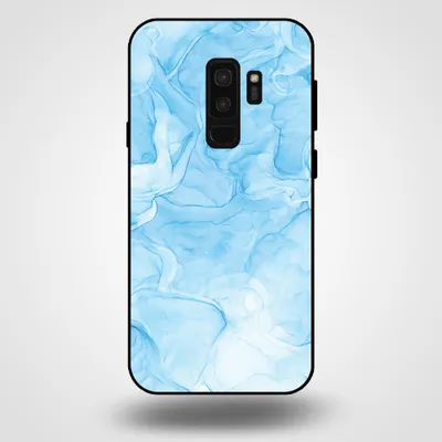 Productafbeelding van Smartphonica telefoonhoesje voor Samsung Galaxy S9 Plus met marmerprint - TPU achterkant, marmerdesign - Lichtblauw