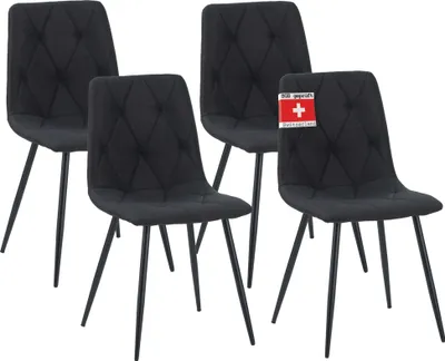 Produktbild von Albatros Esszimmerstuhl Dora mit Stoff Bezug stilvolles Vintage Design, belastbar mit 110Kg, Polsterstuhl - Moderner Küchenstuhl, Stuhl Esszimmer