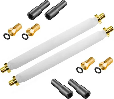 Produktbild von ARLI 2x Fensterdurchführung selbstklebend 20 cm vergoldet + 4x F Stecker 4x Gummitülle