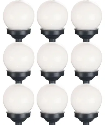 Produktbild von 9er Set LED Solarkugel weiß, Erdspieß, DxH 10x38 cm
