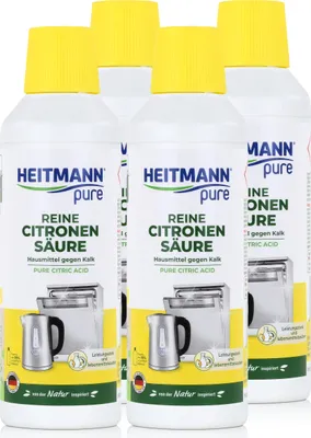 Produktbild von Heitmann pure Reine Citronen Säure 500ml - Löst Kalk in Küche (4er Pack)