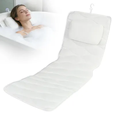 Image de Elzusha - Coussin de bain pour tout le corps avec 13 ventouses, idéal pour les baignoires