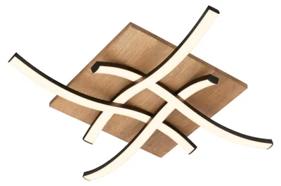 Immagine prodotto di Lampada da soffitto Lampada da soffitto ondulata Camera da letto Soggiorno Bianco caldo Legno