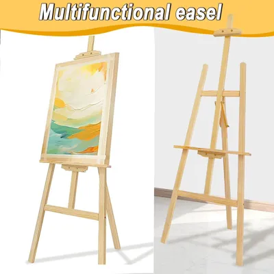 Productafbeelding van Ezel - Houten vloerezel - Hoogte verstelbaar - 150 x 56,5 cm - Geschikt voor schetsen en schilderen