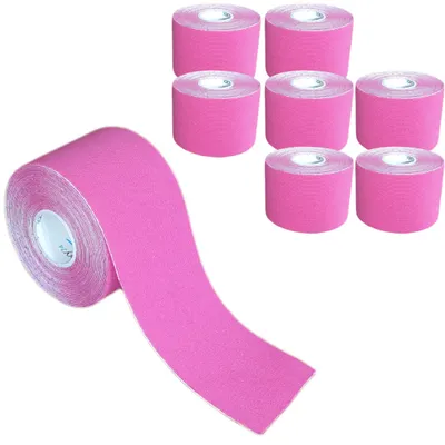Produktbild von 8 Rollen - Tapefactory24 Getting Started Kinesiologie Tape 5cm x 5m - pink, Tapes Taping Klebeband Tapeverband Bandage wasserfest