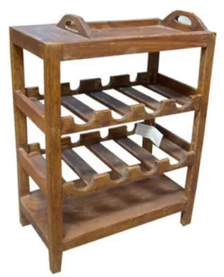 Obrázok produktu pre Casa Padrino stojan na víno vo vidieckom štýle prírodné farby 60 x 33 x v. 75 cm - Nábytok vo vidieckom štýle