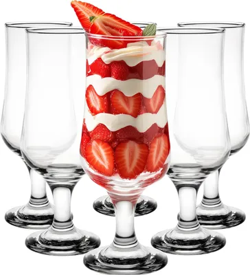 Produktbild von Glasmark Krosno Gläser Cocktailgläser Set Longdrink Cocktail Gin Bier Wasser Longdrinkgläser Trinkglas Wasserglas Glas Smoothie Dessert Spülmaschinenfest Transparent 6 x 340 ML