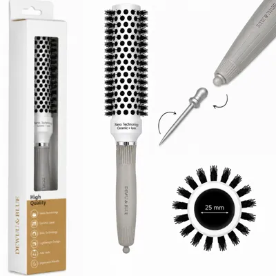 Obrázek produktu pro Termický kartáč na vlasy keramický s ionizací pro styling 25 mm, Obrázek vytvořený pomocí AI