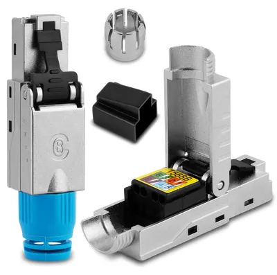 Produktbild von Netzwerkstecker RJ45 Stecker Cat8 CAT8.1 2x Steckverbinder werkzeuglos geschirmt