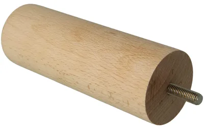 Imagen del producto de Patas redondas de madera de haya, con acabado natural, de 50 x 150 mm, para sofás y mesas