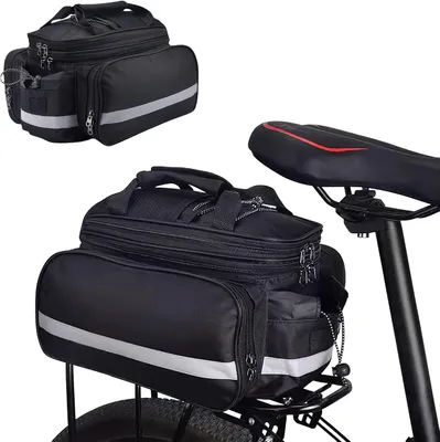 Obrázok produktu pre Cyklistická taška 10-27L, vodotesná, s ochranou proti dažďu, reflexné pruhy, na bicykel