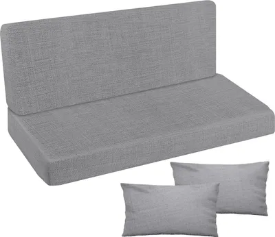 Produktbild von Hollywoodschaukel Auflage, 180x50x50, Glatt, Gartenbankauflage Sitzkissen Rückenkissen Matratze, Flachs [133]