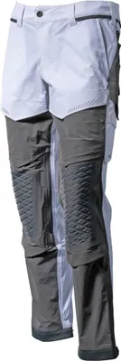 Image de Pantalon avec poches genouillères Blanc/gris anthracite, taille 76 C56 MASCOT 22079-605-0689