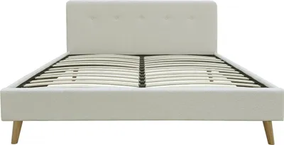 Produktbild von Bett aus Bouclé-Stoff "Nemo" 140 x 190 cm  - Creme