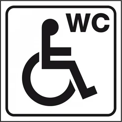 Produktbild von Dreifke® Aufkleber I Standard Piktogramm Behinderten-WC, weiß/schwarz, Folie,...