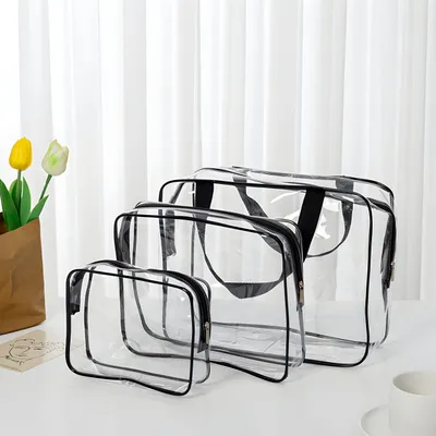 Produktbild von Kulturbeutel 3st Kosmetiktasche Wasserdichte Transparent Kulturtasche