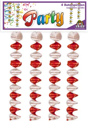 Produktbild von 4 Stück Rotorspiralen Rot Silber Köln Karneval Fasching Party Halloween Cosplay